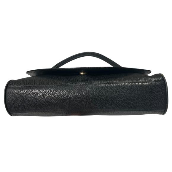 VTG Terre De Feu Shoulder Bag Womens Black Pebbled Leather Flap Top Purse Retro - Picture 9 of 12